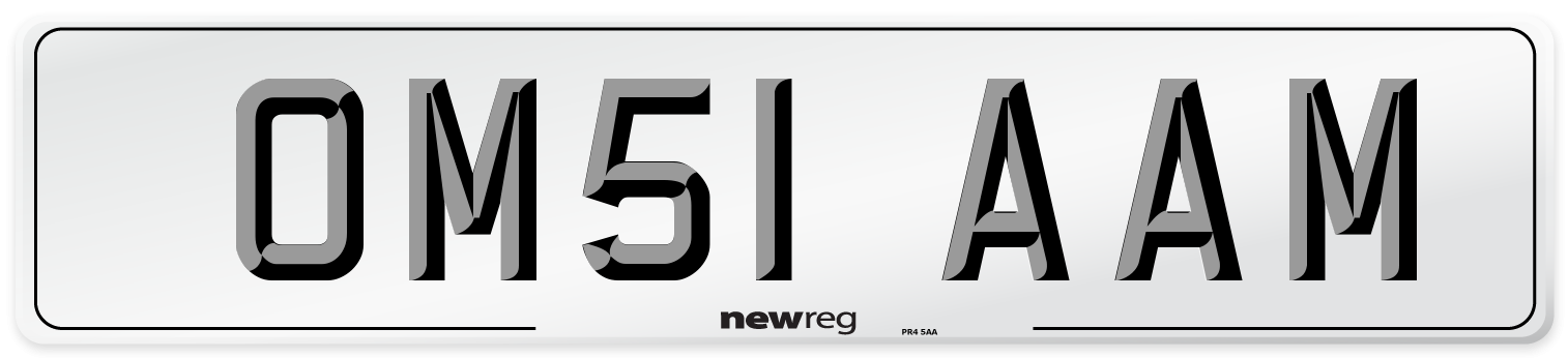 OM51 AAM Number Plate from New Reg
